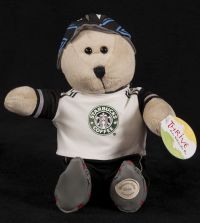 Starbucks Bearista 2005 Thrive Cyclist Bear Plush